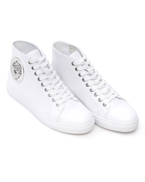 versace hight top trainer|Versace high top sneakers white.